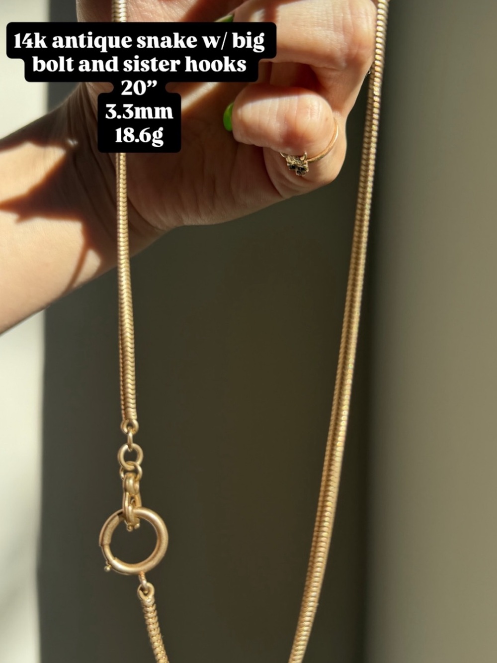 Antique 14kt snake chain